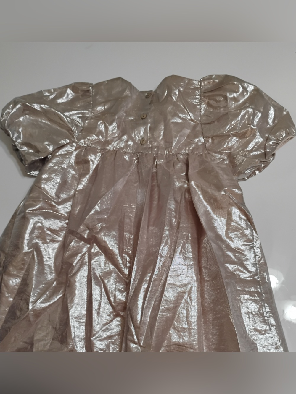 Zara Metallic Rose Gold Girls' Circle Skater Dress